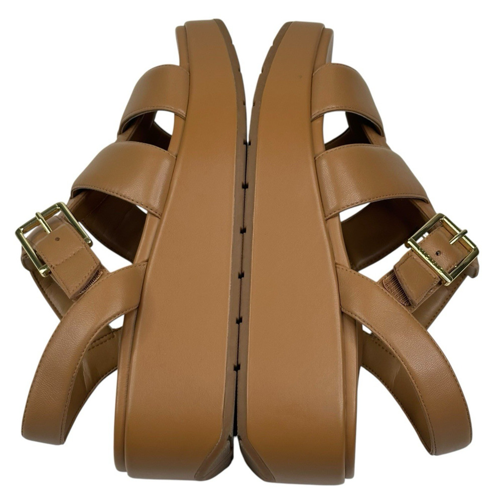 Vionic Delano Platform Wedge Fisherman Sandals Camel Leather Womens Size 7 New - Picture 4 of 9